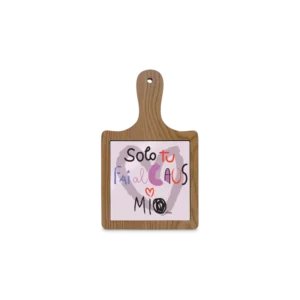 magnete in ceramica con bordo in legno 2